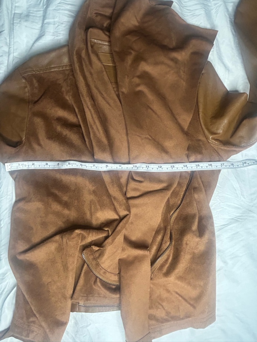 Blank NYC Faux Leather and Suede Camel Draped front Moto Jacket - Picture 13 of 14